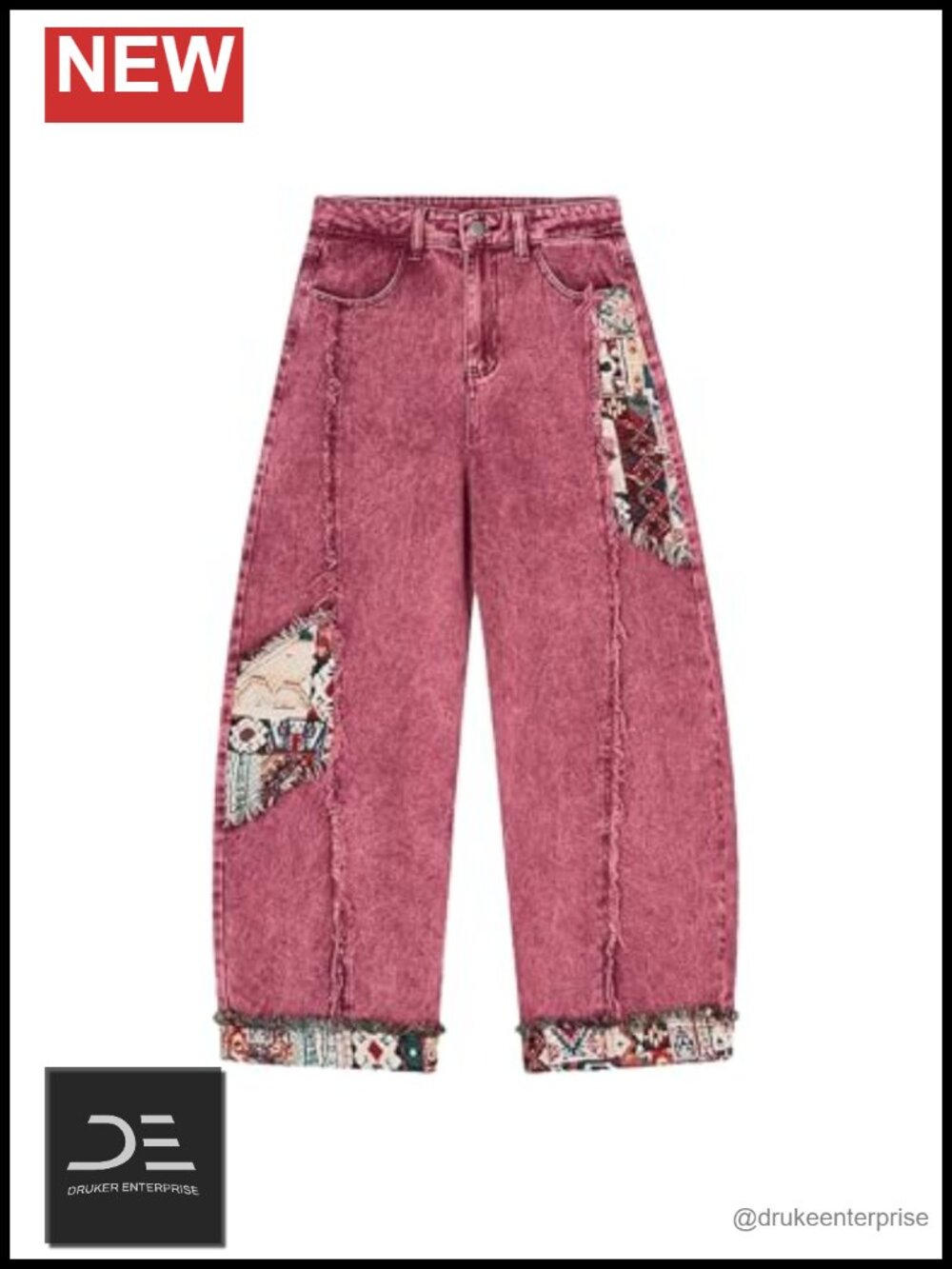Aelfric Eden Baggy Patchwork Barrel Jeans High Rise Wide Leg Y2k Streetwear
